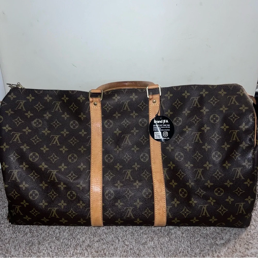 Authentic Keepall 55 Louis Vuitton Brown Monogram LV Vintage Large Travel Bag - Picture 3 of 17
